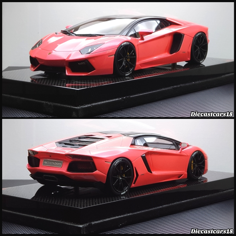 1/18 MR Lamborghini Aventador LP700-4 Gloss Pink One Off Series (Base Kelupas)