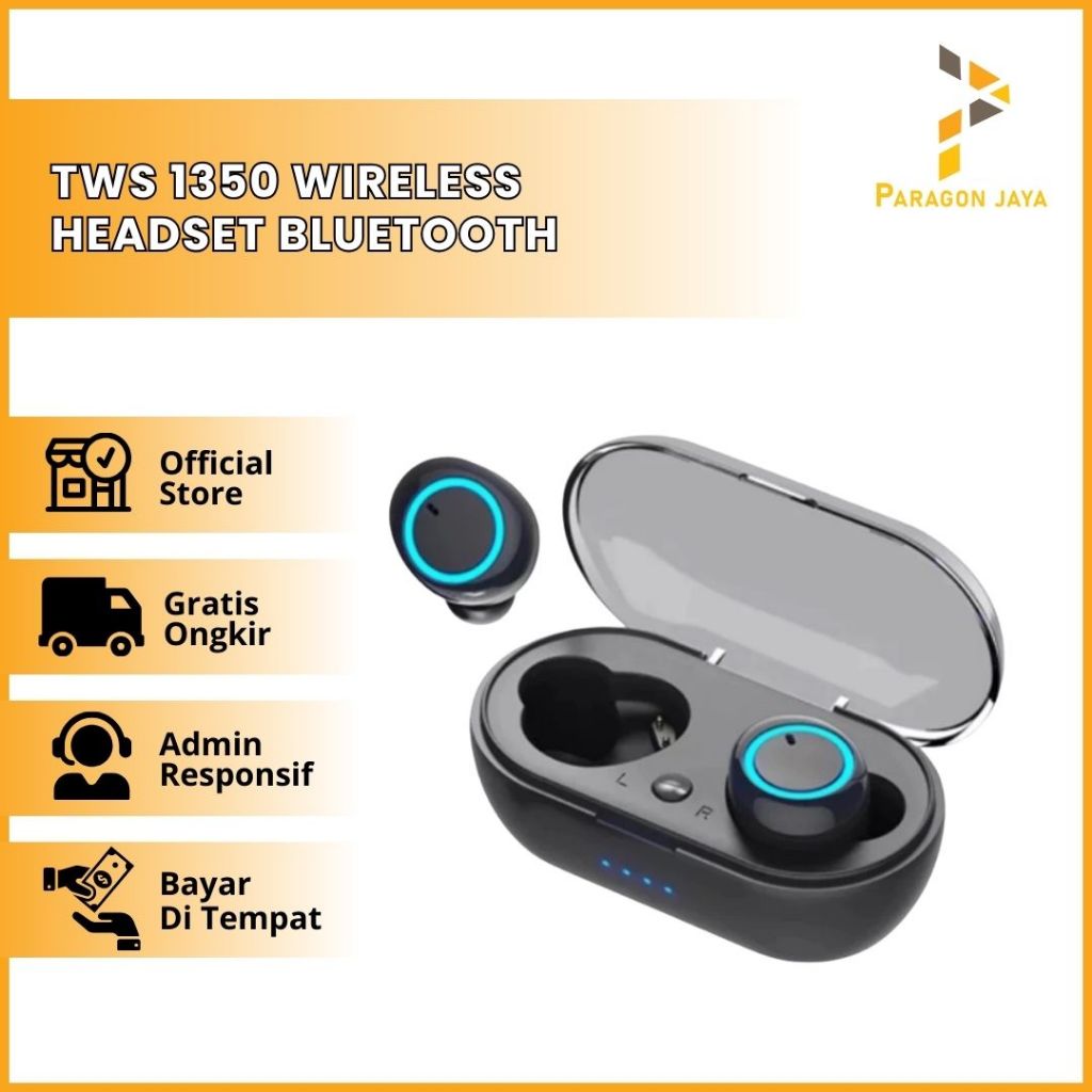 TWS 1350 Wireless Headset Bluetooth 5.0 dengan Kotak Charger