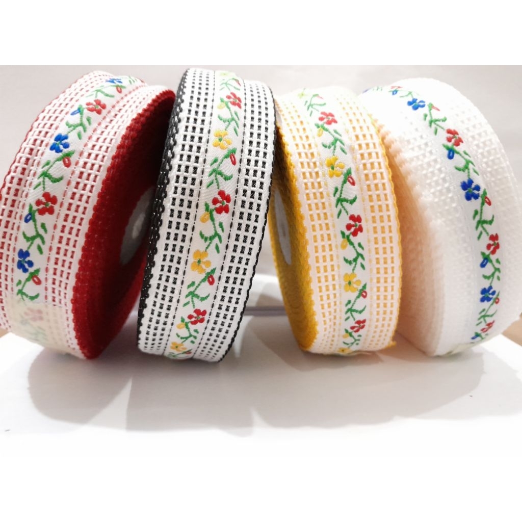 Renda JR Besar Lebar 4cm/ Renda Bordir/Renda Bunga/Renda Tepi