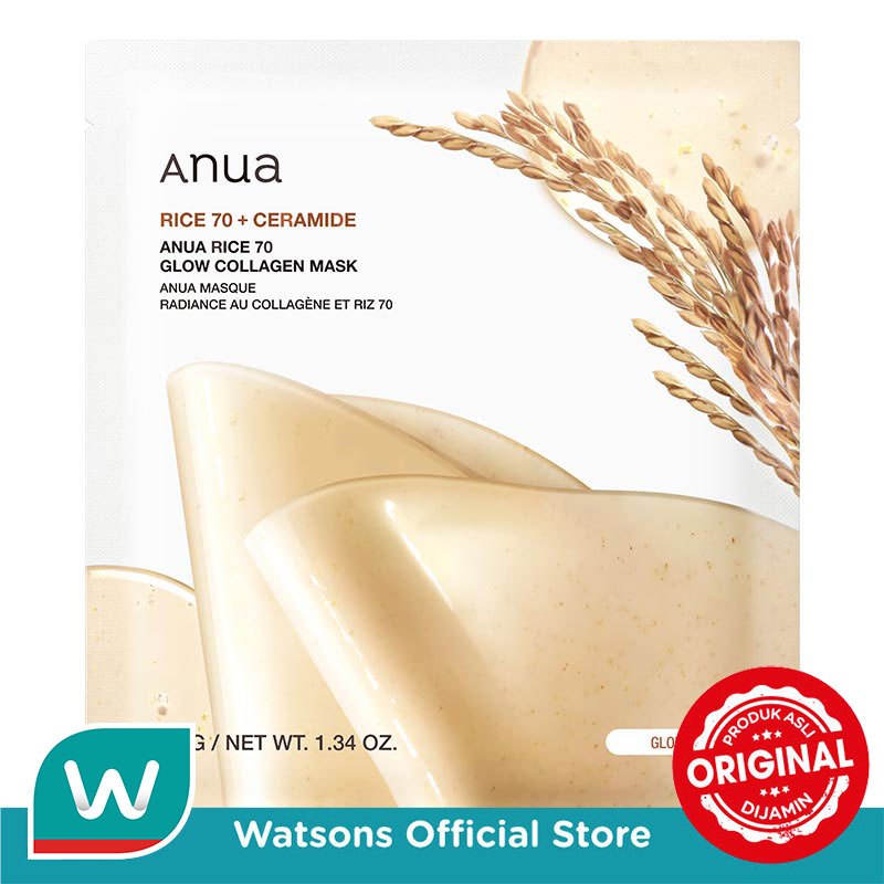 Anua Rice 70 Glow Collagen Mask 1'S