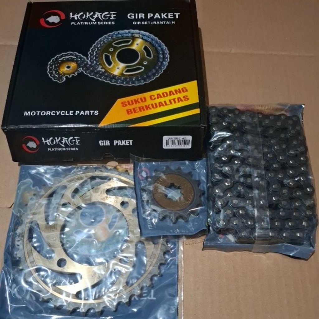 Gear Paket HOKAGE JUPITER Z - 36T-15T / 104L -428H Gir Set Rantai Vega/jupiter/Crypton/F1ZR