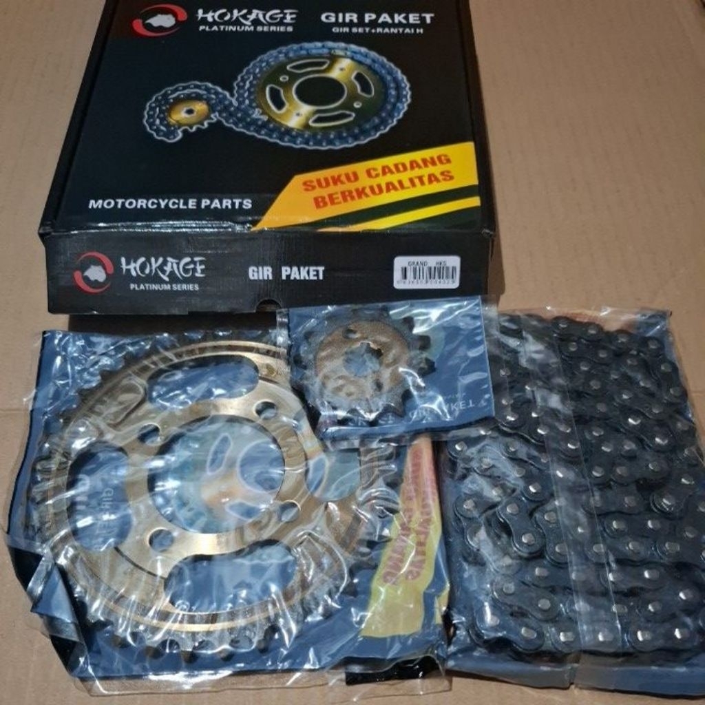 Gear Paket HOKAGE - GRAND / SUPRA X LAMA - 36T/40T-14T/15T-110L - Gir Set Rantai Supra/Grand