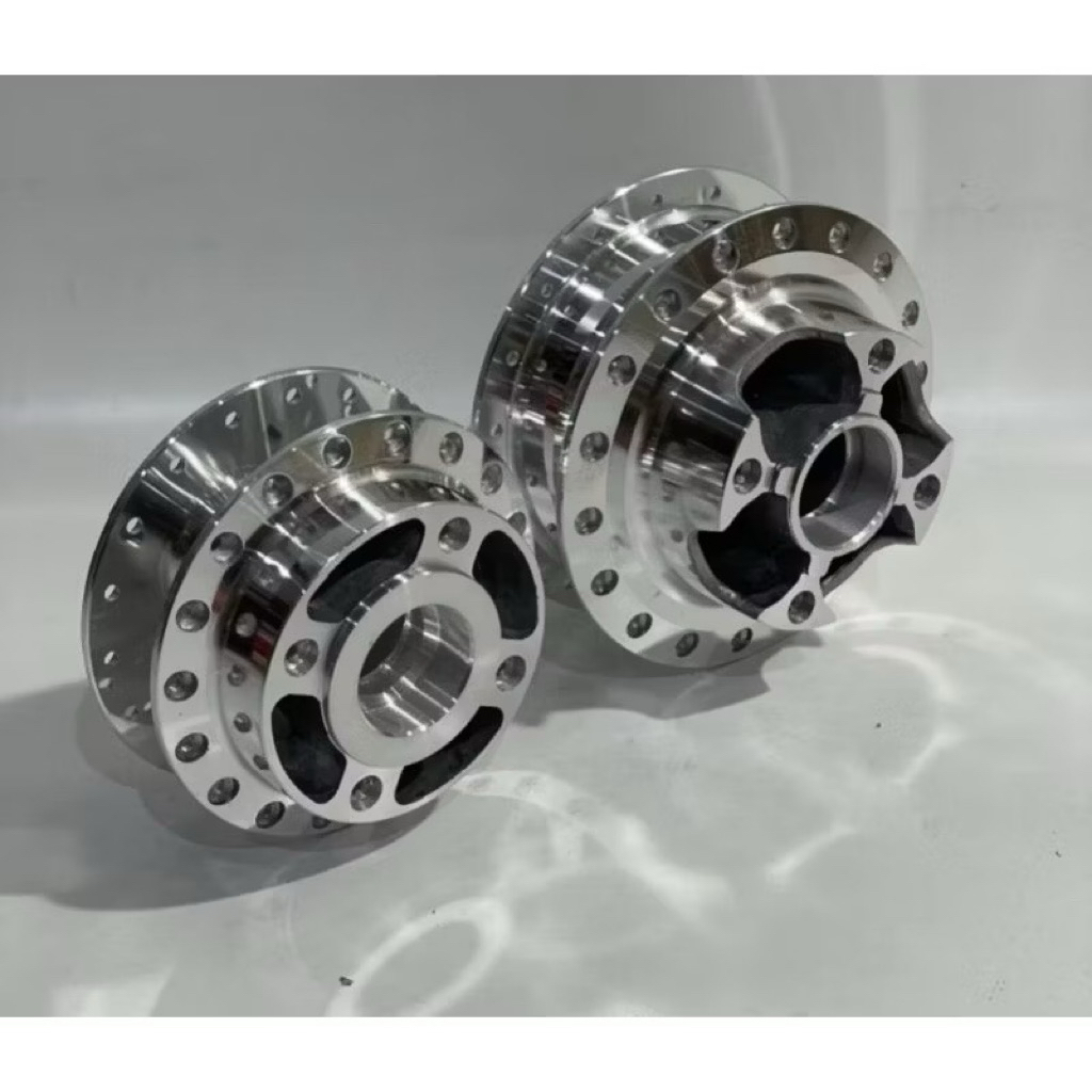 Tromol Set Depan Belakang Supra X125 DD / Supra X125R  Doubledisc Variasi Chrome