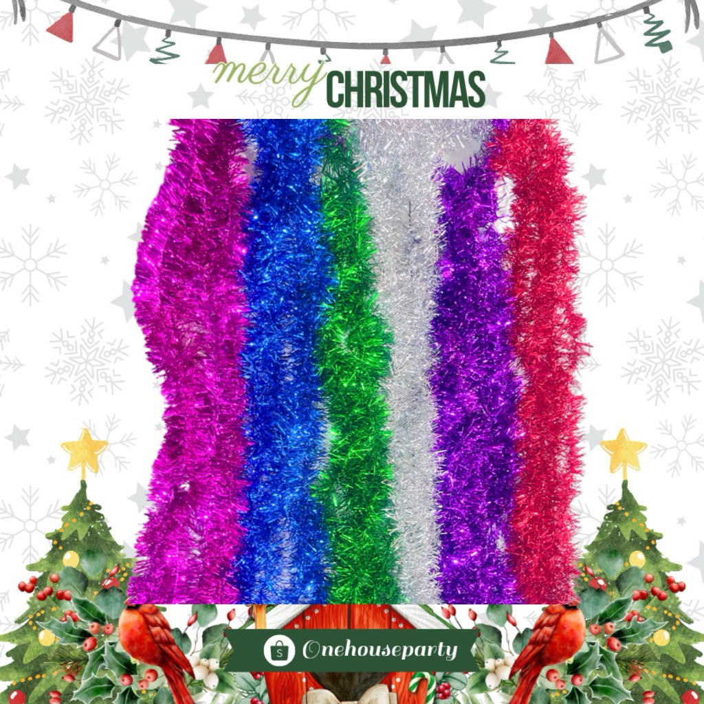 slinger tinsel rumbai 2 meter hiasan aksesoris ulang tahun slinger hiasan dekorasi ulang tahun one h