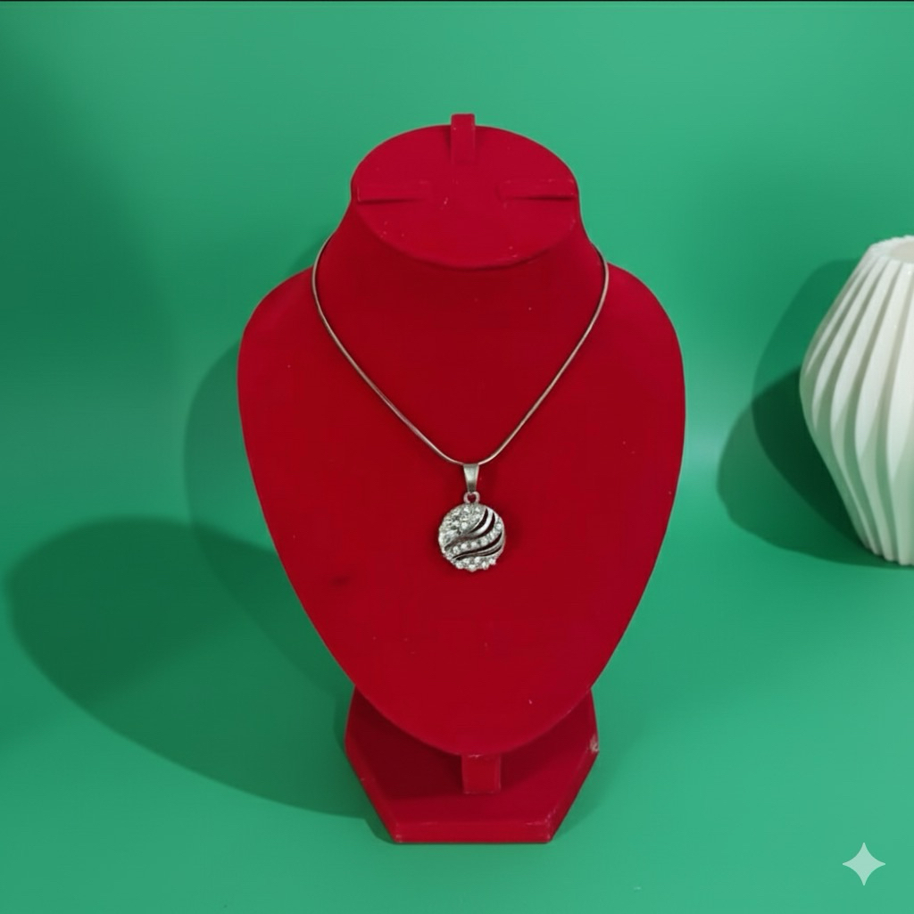 KALUNG SILVER LIONTIN PERMATA BULAT