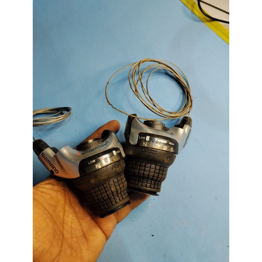 Sepasang Shifter Sepeda Lipat Shimano REVOSHIFT 3X7 SPEED NOS ORI SHIMANO