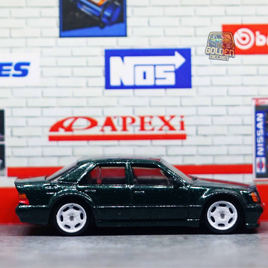 HOT WHEELS MERCEDES BENZ 500E GREEN - LOOSE + SWAP WHEELS (GOOD CONDITION)