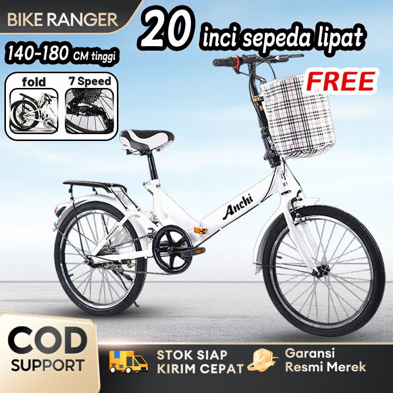 Anchi Sepeda Lipat 20 inch Sepeda anak-anak Folding Bike 7 speed dewasa