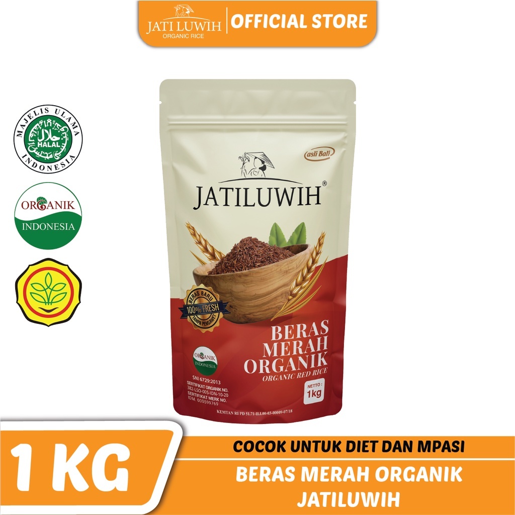 [oddsolshop] pekanbaru/Jatiluwih Beras Merah Organik 1 kg Organic Red Rice Untuk Diet MPASI Sehat