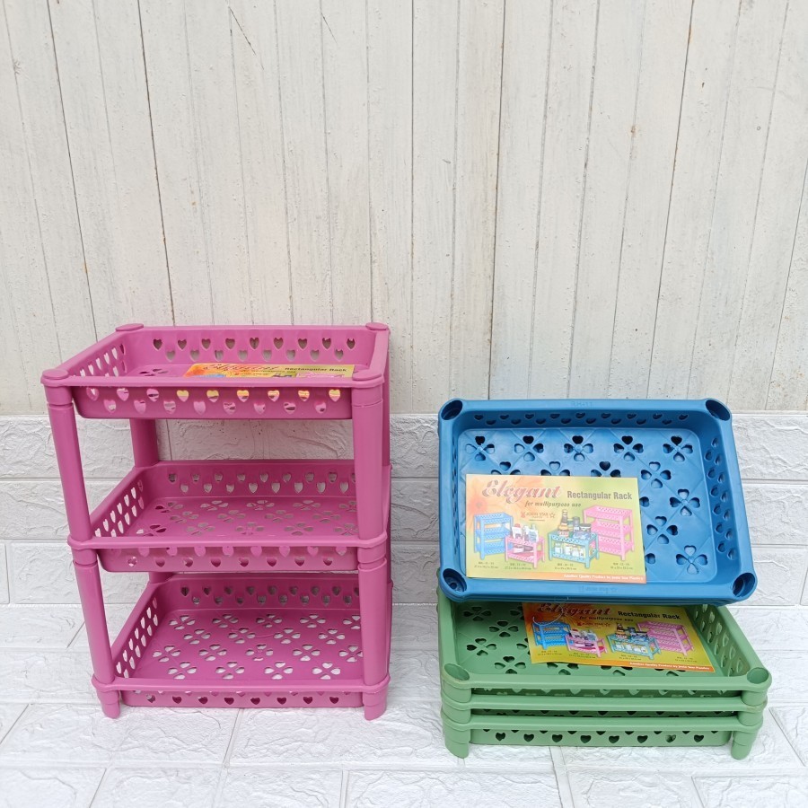 Rak Plastik Susun 3 KECIL BESAR / Rak Bumbu Dapur / Rak Serbaguna