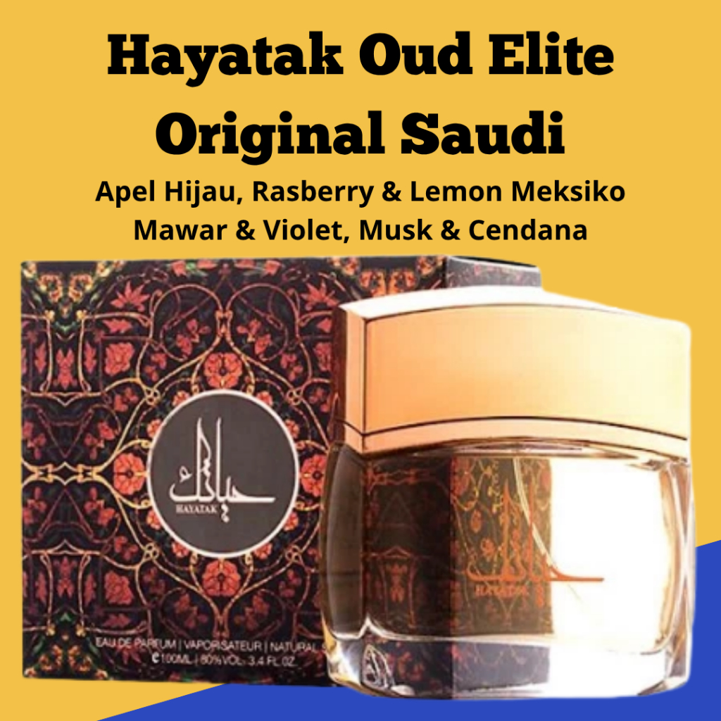 Parfum HAYATAK Oud Elite EDP 100ml / Parfum Ori Arab Saudi Hayatak Oud Elite