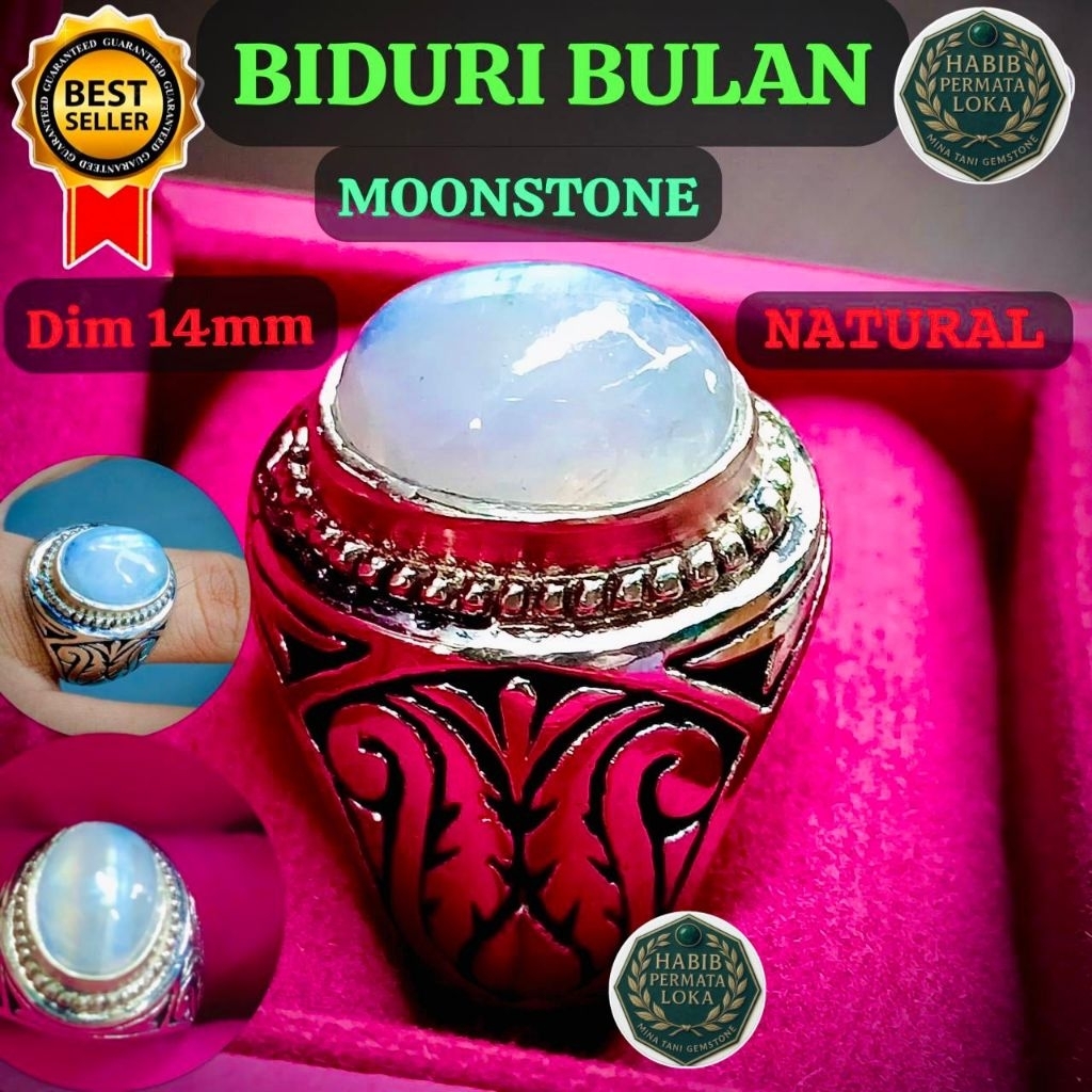 CINCIN AKIK BIDURI BULAN NATURAL RING ALPAKA SUPER