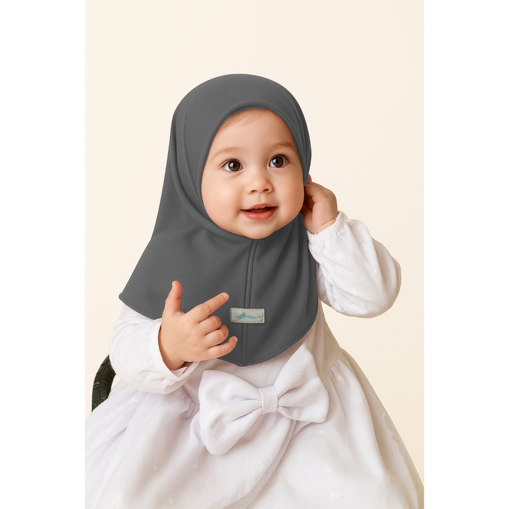 Maurin Jilbab Bayi 0-12 Bulan Adem Tanpa Tali jilbab anak perempuan