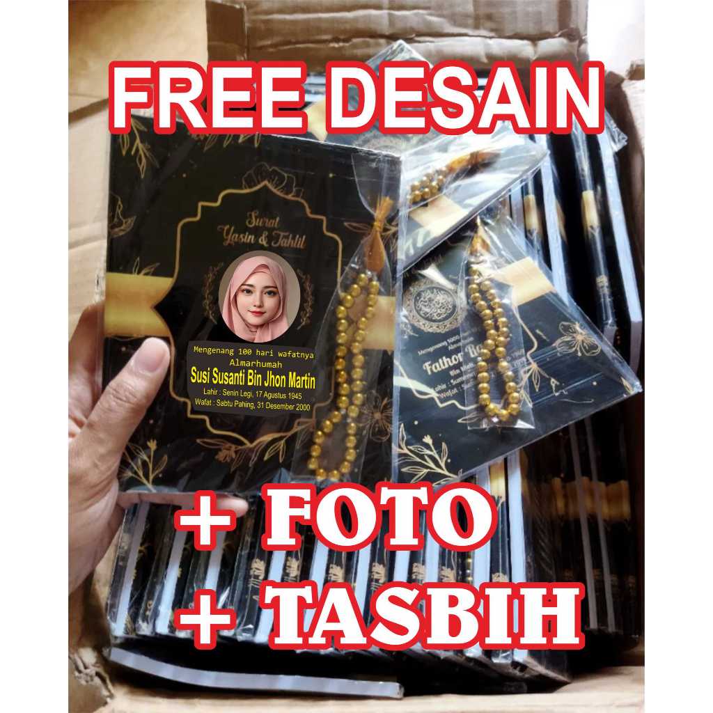 Buku Yasin & Tahlil Custom Gratis Desain & Cetak Foto Free Tasbih