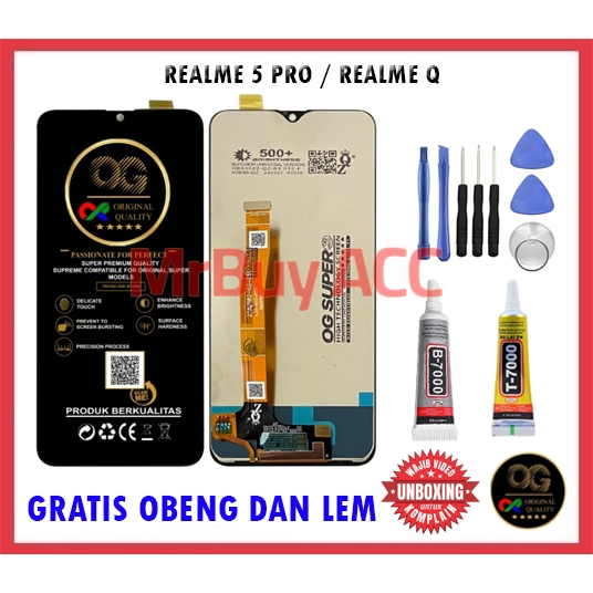 OG Super LCD Realme 5 Pro / Realme Q Fullset Touchscreen Layar HP