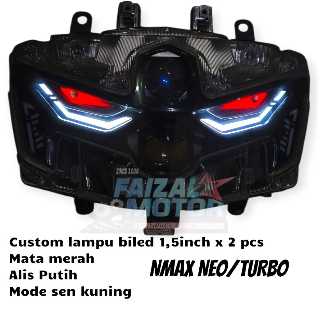 LAMPU BILED NMAX TURBO NEO CUSTOM LAMPU NMAX NEO TURBO LAMPU BILED NMAX MATA DAJJAL BILED MATRIX 1,5