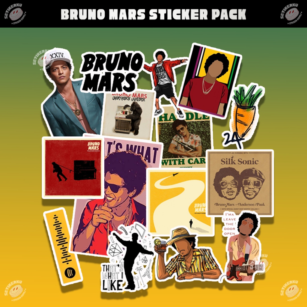 BRUNO MARS Sticker Pack 15pcs  | stiker bruno mars vinyl