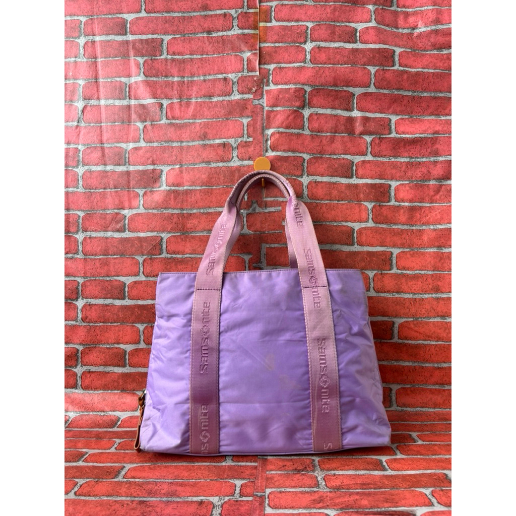 TAS TENTENG SAMSONITE WANITA SECOND BRANDED UNGU / TAS TOP HANDLE WANITA SAMSONITE SECOND
