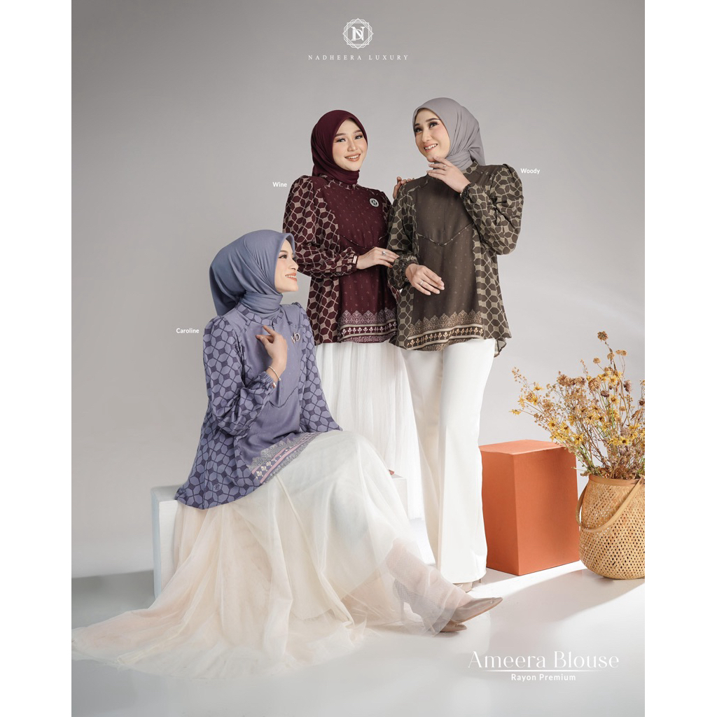 [NEW] • COD | AMEERA BLOUSE • NADHEERA LUXURY / Blouse Atasan Cewek Kemeja Cewek Kemeja Abstrak Keme