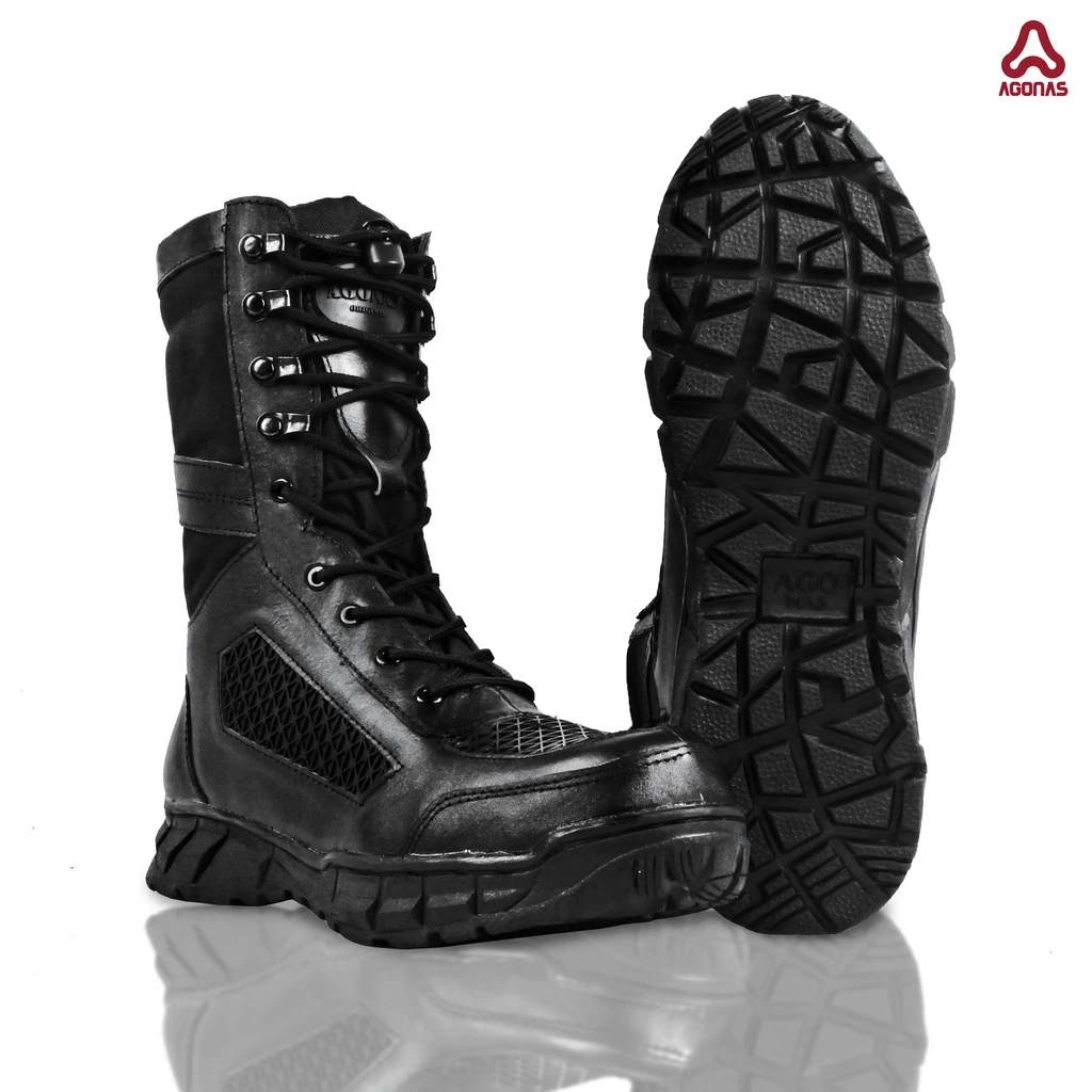 Agonas Sepatu PDL Boa Libra Kulit Asli Hitam