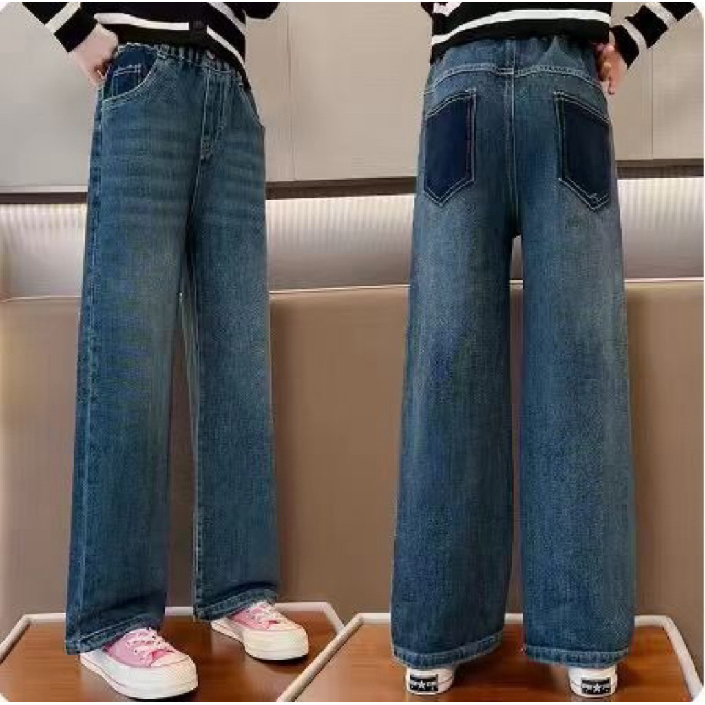 MixuKids- Celana Jeans Anak Cewek Cowok 10-15thn/ Celana Jeans Panjang Anak Kekinian/ Celana Anak Ta