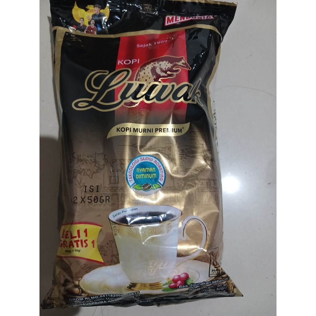 BELI 1 GRATIS 1 Luwak Kopi Murni Kopi Hitam Gold Kopi Bubuk Premium 50gr 100gr 120gr