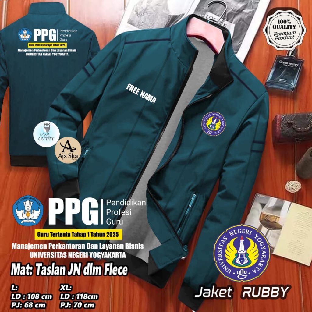 JAKET PPG UNY UNIVERSITAS NEGERI YOGYAKARTA TAHAP 1 TAHUN 2025 2026 FREE NAMA DADA PRIA WANITA || PP