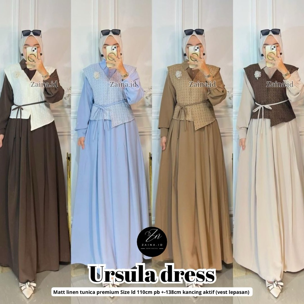 URSULA DRESS CALVINA SAFINA RASYA • SALSA SET JILBAB • MIRANDA DRESS • ZAINA.ID • dress maxy maxi ga