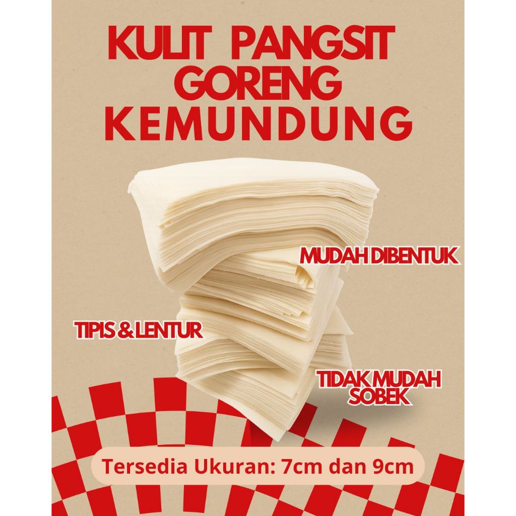 Kulit Pangsit Mentah khusus untuk Goreng Kemasan 1kg