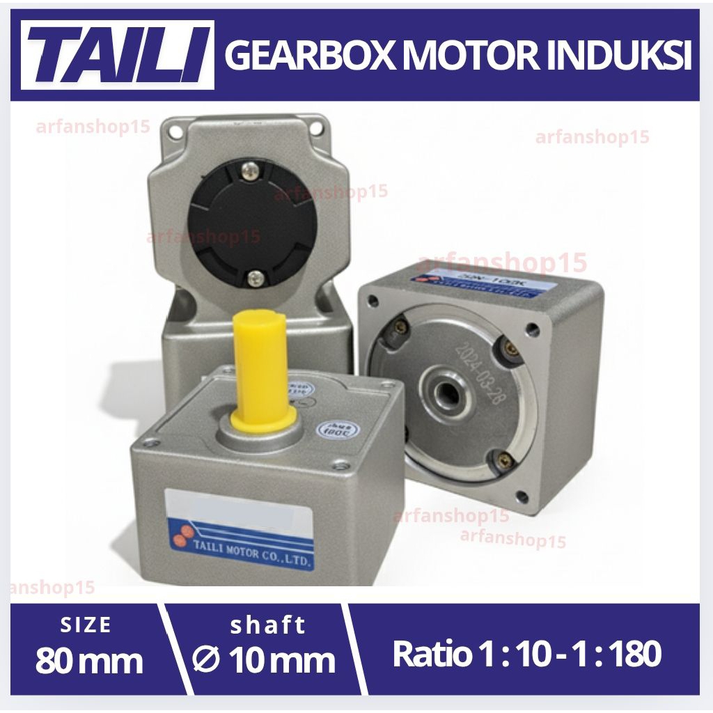 TAILI GEARBOX MOTOR CONVEYOR VERTICAL 5GU-200RH-C SIZE 90MM SHAFT 17MM RATIO 1:3.6 ~ 1:200 MURAH BER