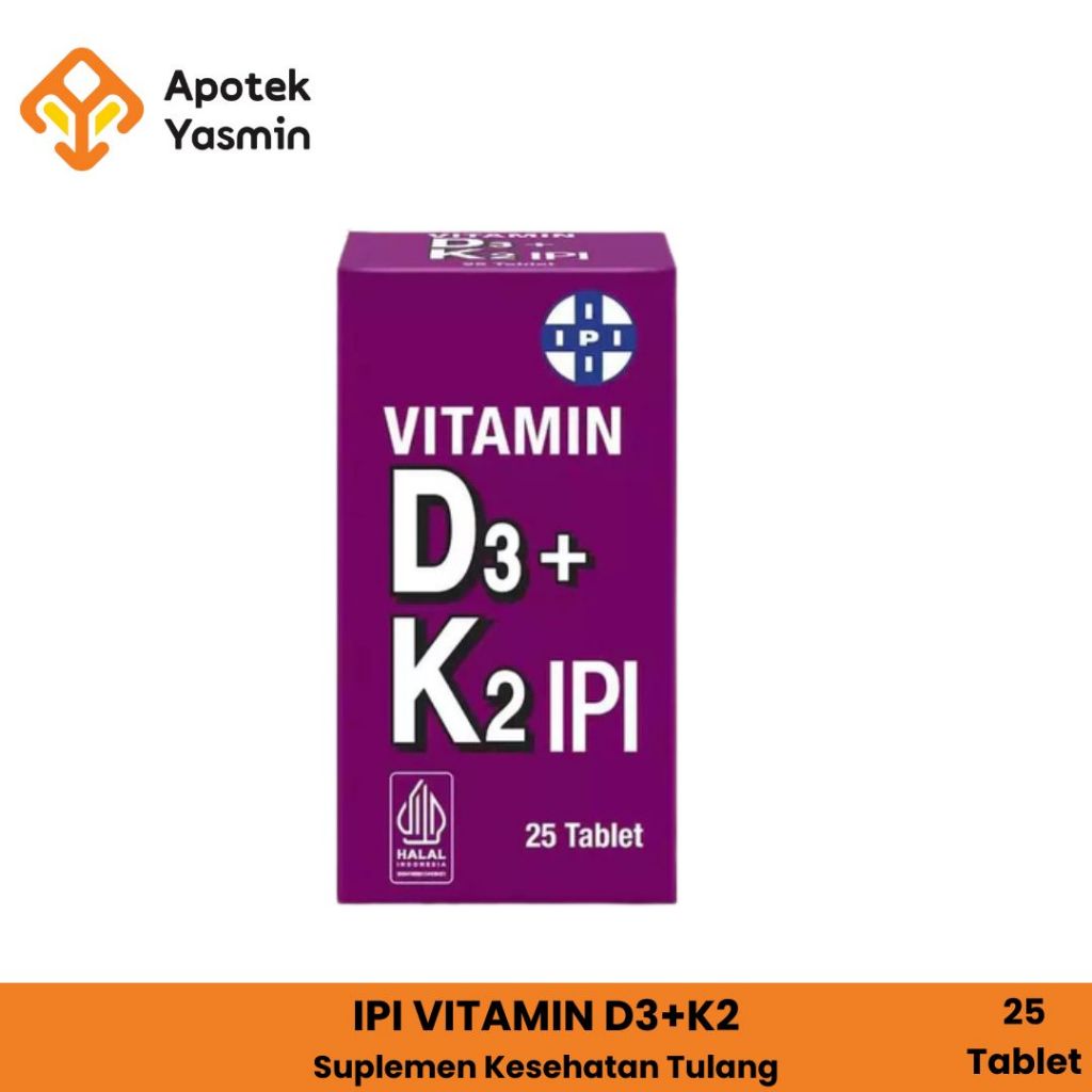 IPI Vitamin D3 + K2 25 Tablet - Suplemen Vitamin D3 dan K2