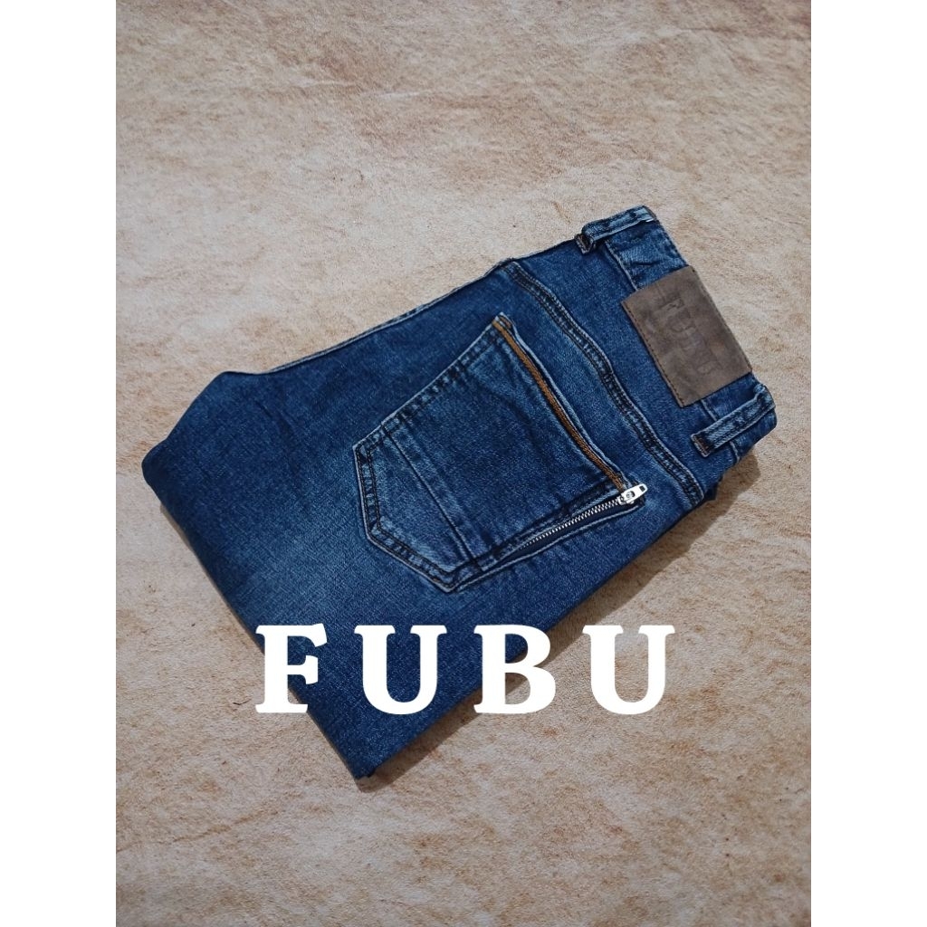 Jeans pria keren FUBU bahan tebal ngaret bekas pakai