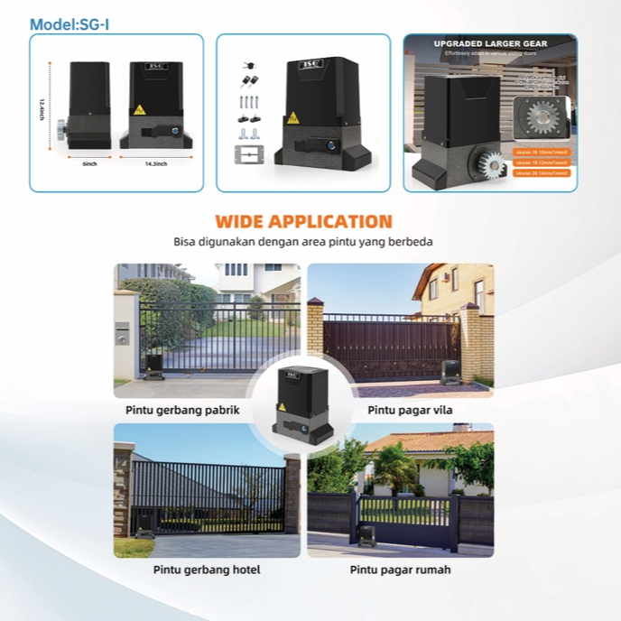 Automatic Sliding Gate ISG 1000 Limit Magnet Mesin Pembuka Pintu Gerbang Otomatis