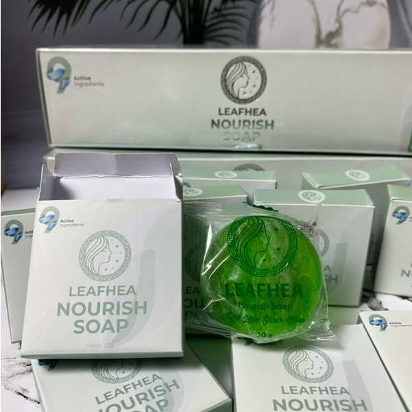 1 Pcs Leafhea Nourish Soap / Sabun Hijau Leafhea Multifungsi (BPOM) Atasi Masalah Jerawat/Muka Kusam
