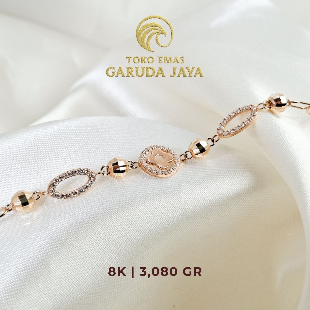 GELANG CLARISSE 8K | GELANG EMAS 8K | GELANG 3 GR