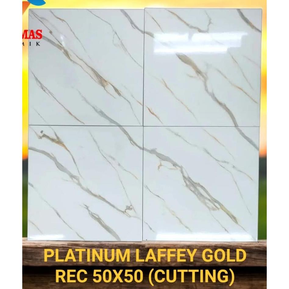 Keramik Platinum Laffey Gold 50x50 - Kilat Cutting