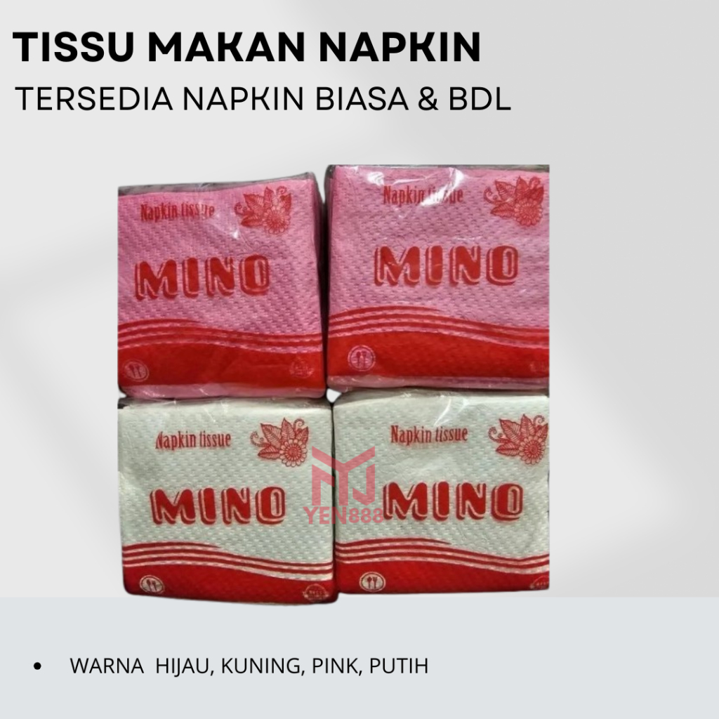 Tissue Napkin Putih Warna / Tissue Meja Makan / Tissue Belah 2 Lipat