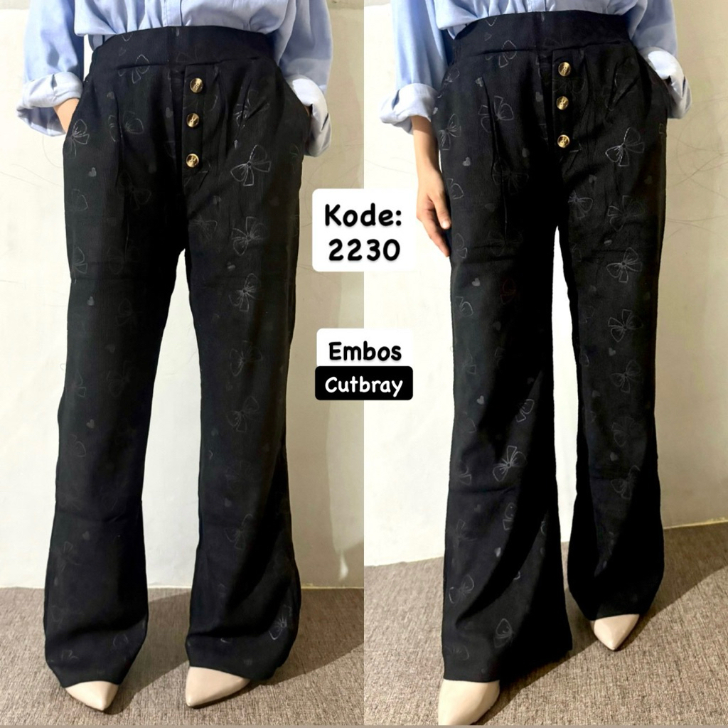 TERBARU CELANA CORDUROY CUTBRAY WANITA IMPORT MODEL 2230#