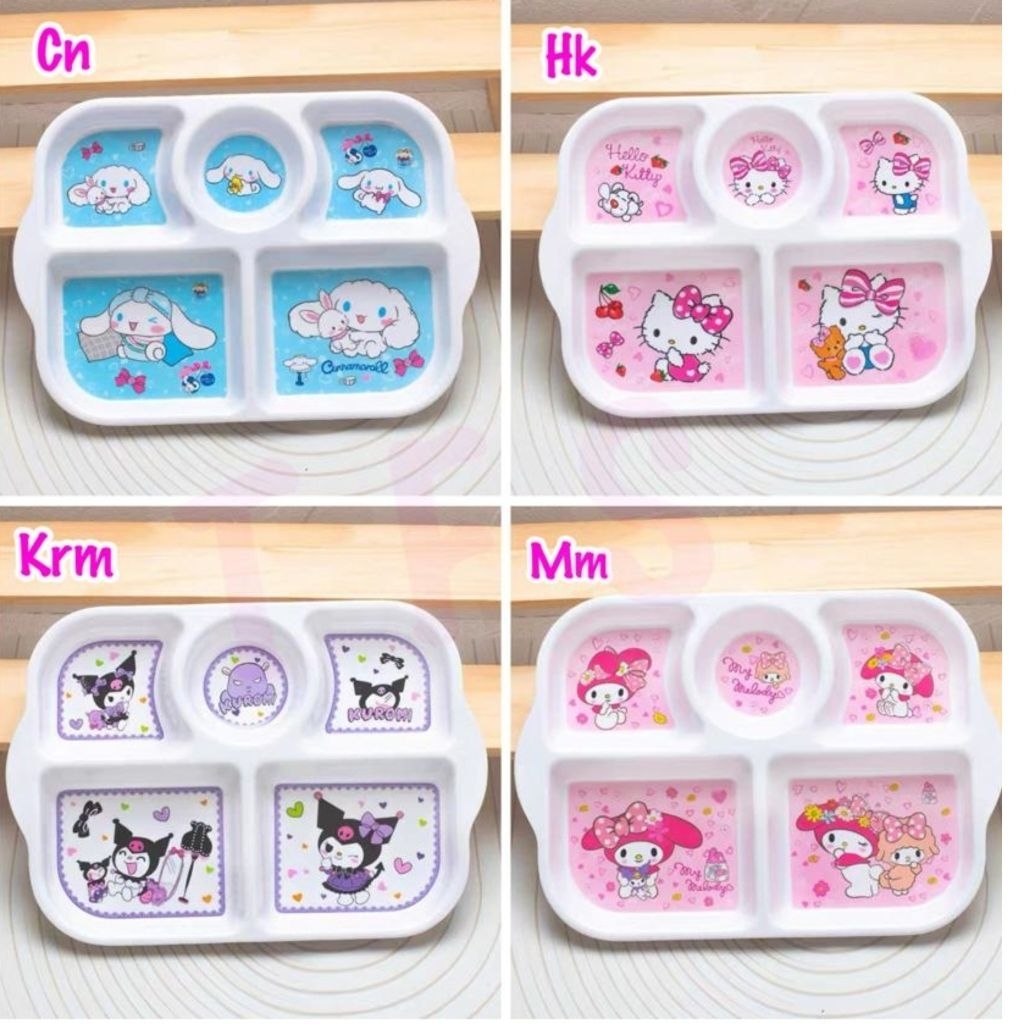 DC Piring sekat 5 karakter anak melamin