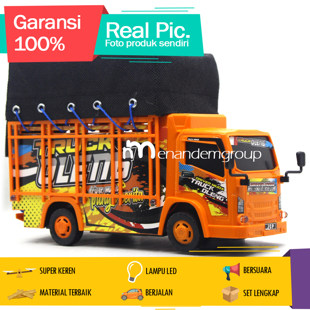 Mainan Mobil Mobilan Truk Oleng Fuso Basuri Engkel Telolet Sound Horeg Berlajan Bersuara LED
