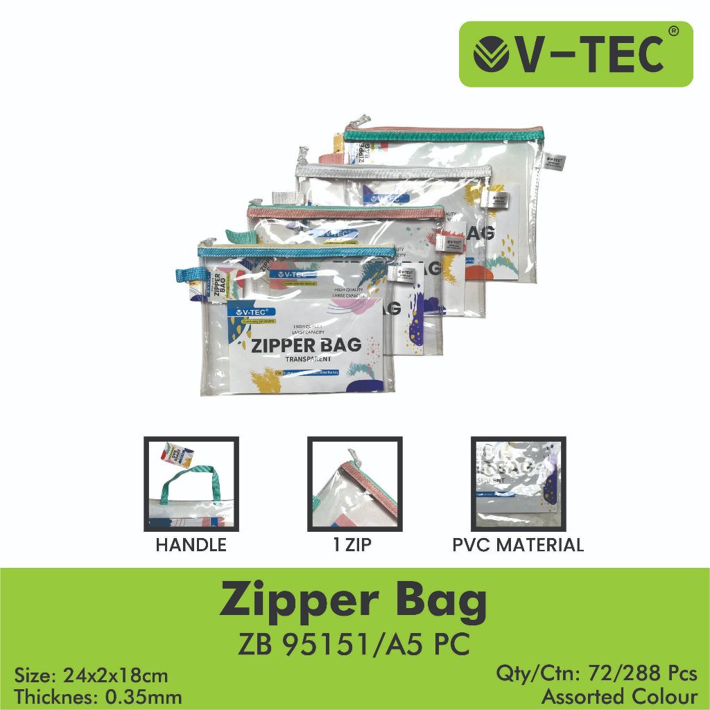 V-TEC ZIPPER BAG TYPE ZB 95151/A5 PC