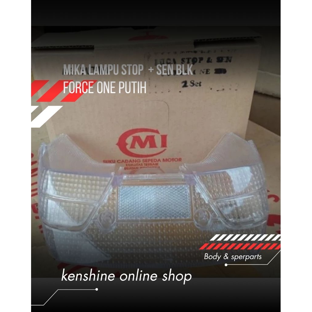 Mika kaca lampu stop + sen BLK Force 1 CMI