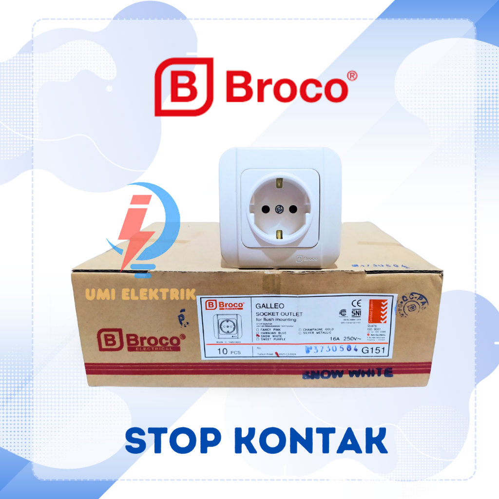 Broco Galleo Saklar Tanam Stop Kontak IB Broco Galleo