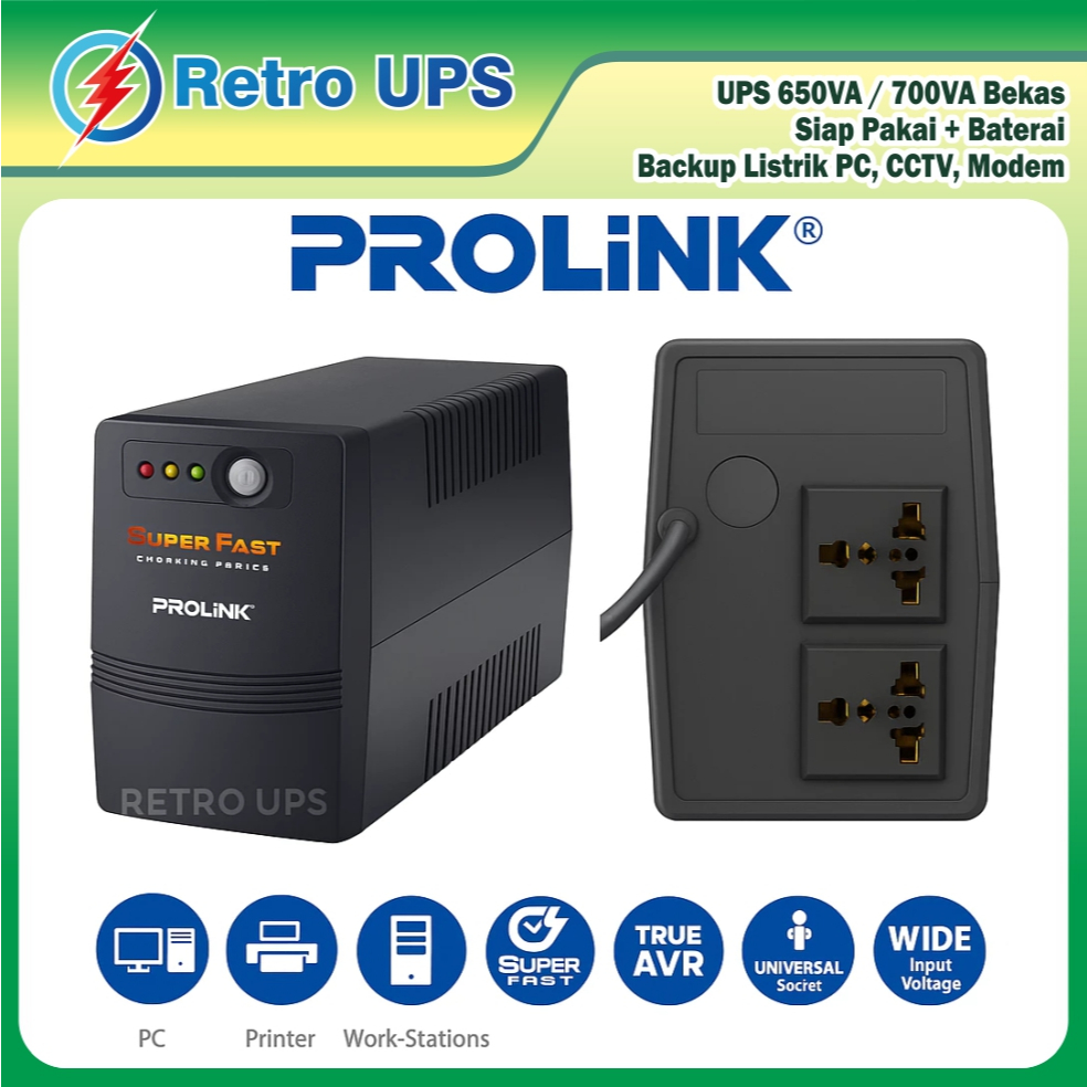 UPS 650VA / 700VA Bekas Siap Pakai + Baterai | Kondisi Mulus & Bergaransi | Backup Listrik PC, CCTV,