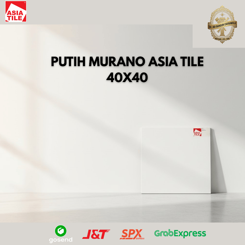ASIA TILE PUTIH MURANO 40X40 ( PENGIRIMAN KHUSUS DOMISILI PALEMBANG )