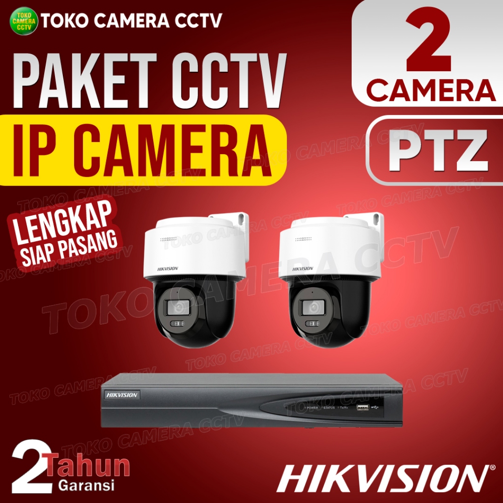 PAKET CCTV IP CAMERA PTZ HIKVISION 2MP 4MP 4 CHANNEL 2 KAMERA