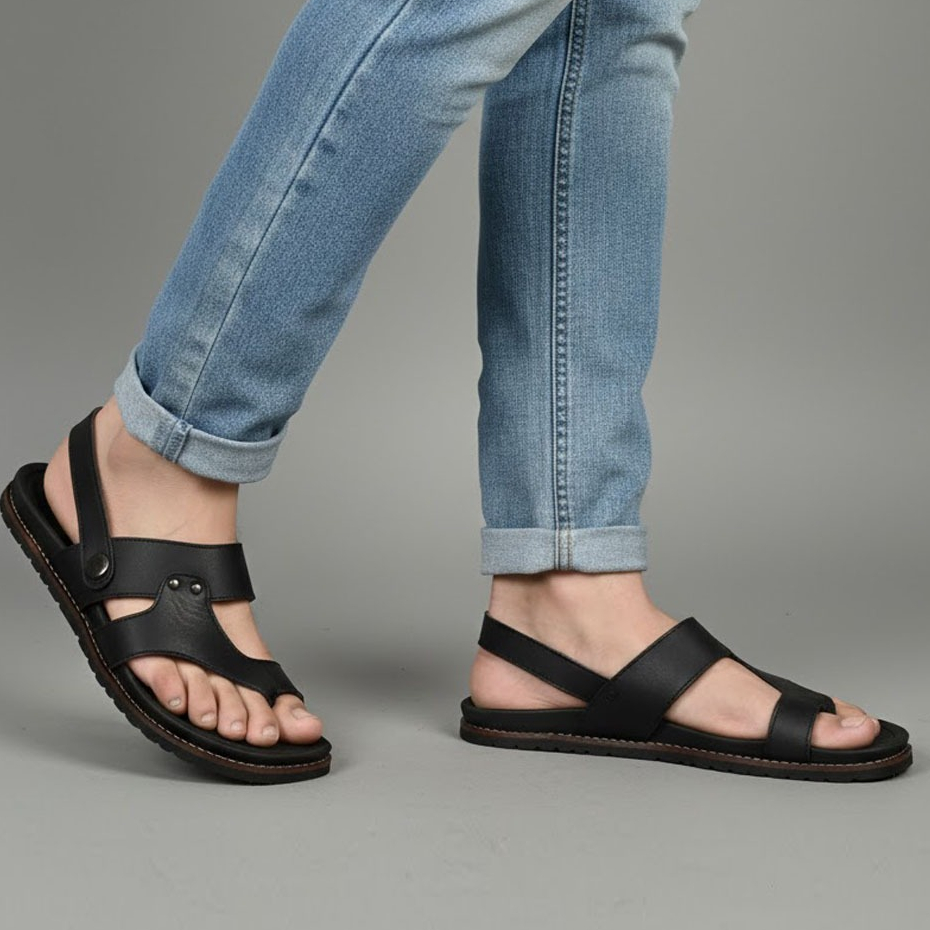 Sandal Jepit Kasual Pria Kulit Asli Ukuran 39-44 - RIOT TEVEZ