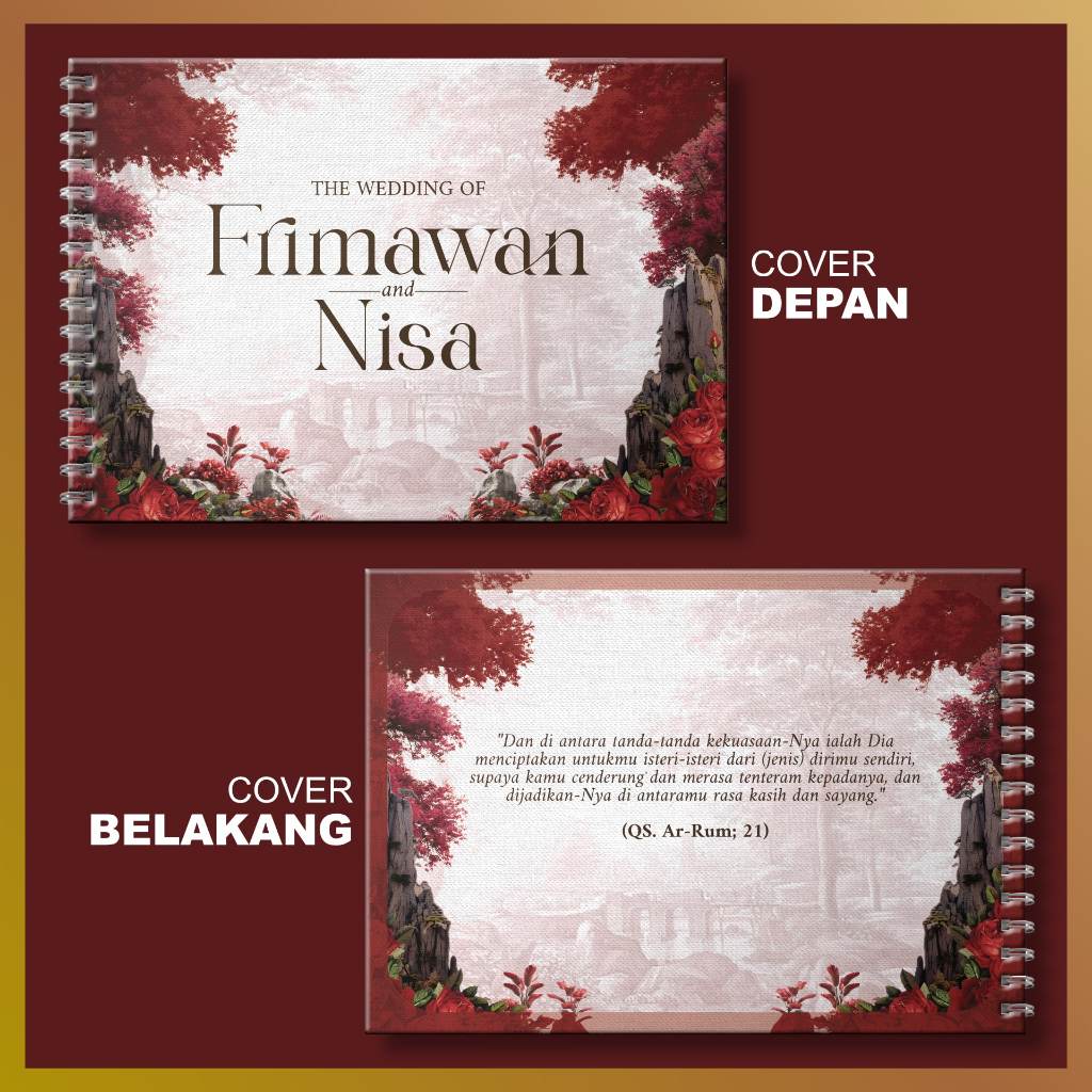 Guest Book Wedding Buku Tamu Pernikahan Custom Hard Cover Premium Kekinian Termurah By SPESIALIS BUK
