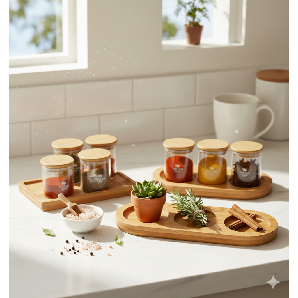 Nampan Kayu Tatakan Bumbu Tempat Gelas Estetik Wooden Coaster Nampan Sabun Tempat Bumbu Kayu