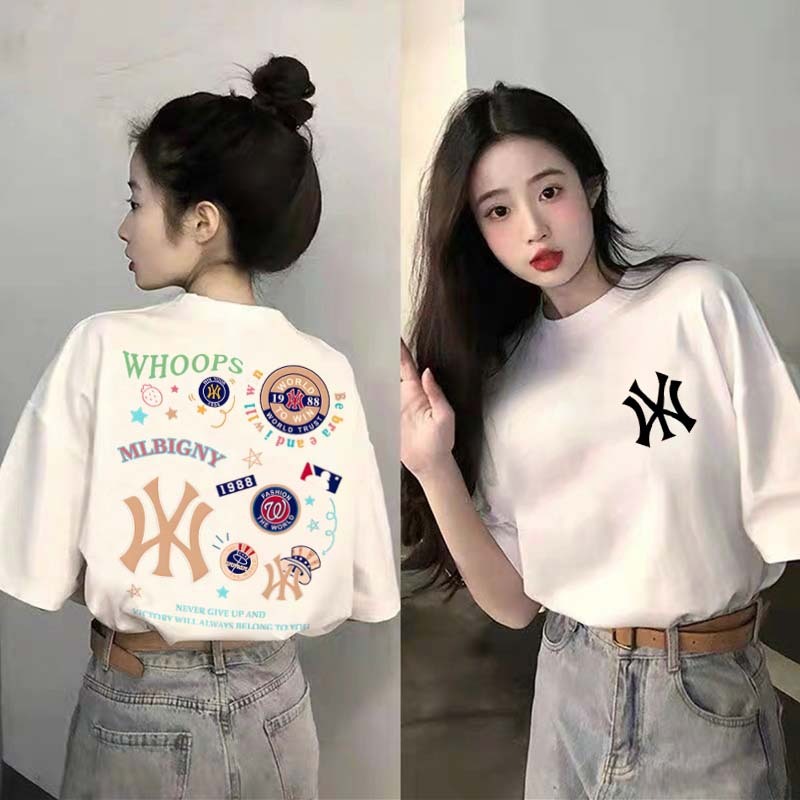 CC T-SHIRT COD | Cetak logo huruf WHOOPS gaya Korea | Kaos Wanita Premium Tebal | Kaos Lengan Pendek